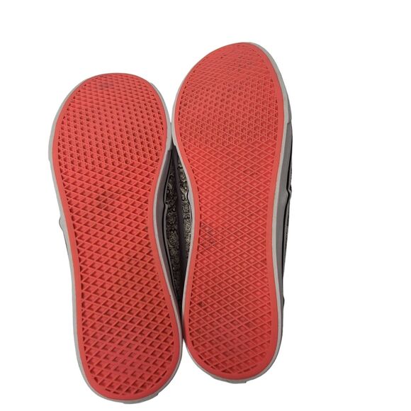 Vans Women SZ 8.5 Atwood Canvas Paisley Low Top Sneakers Lace-Up Black White - Picture 8 of 10